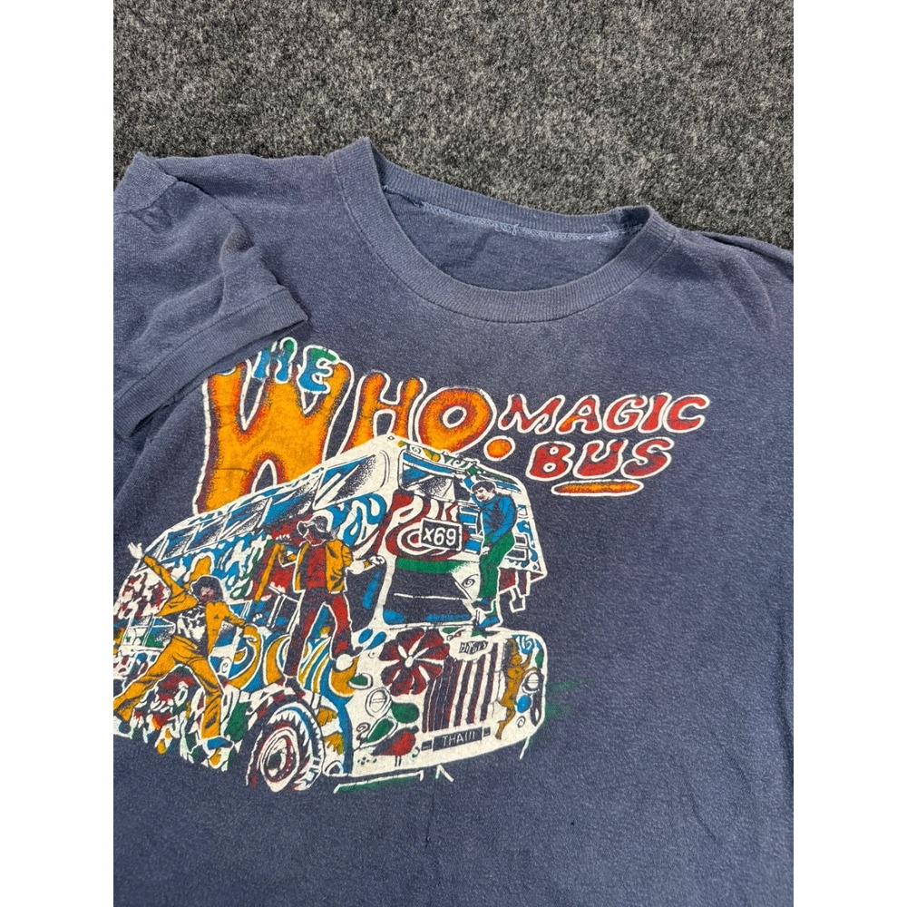 Vintage The Who Magic Bus New York T-Shirt 70s Double Sided Rock Concert Tee